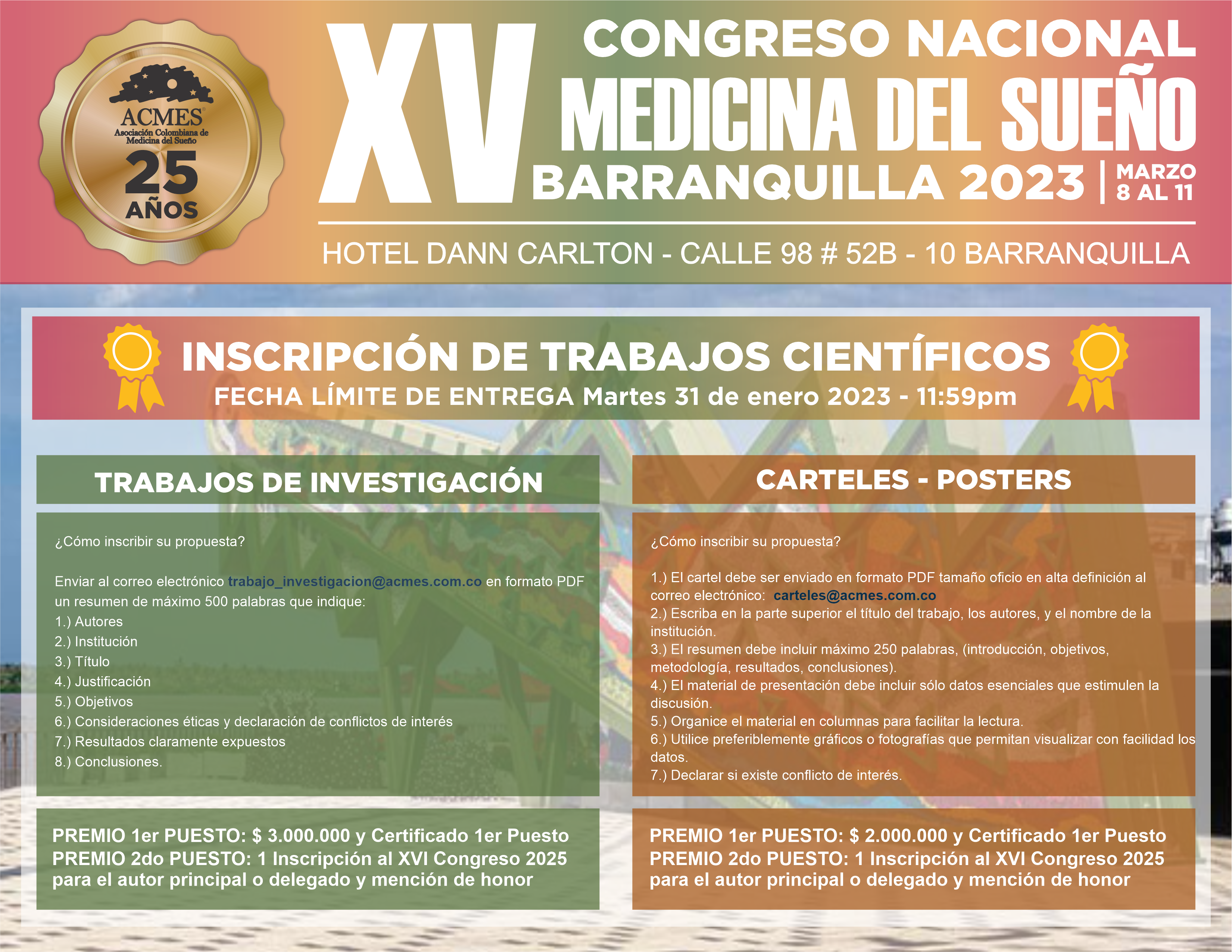 BANNER CONGRESO BARRANQUILLA 2023 trabajos investigacion